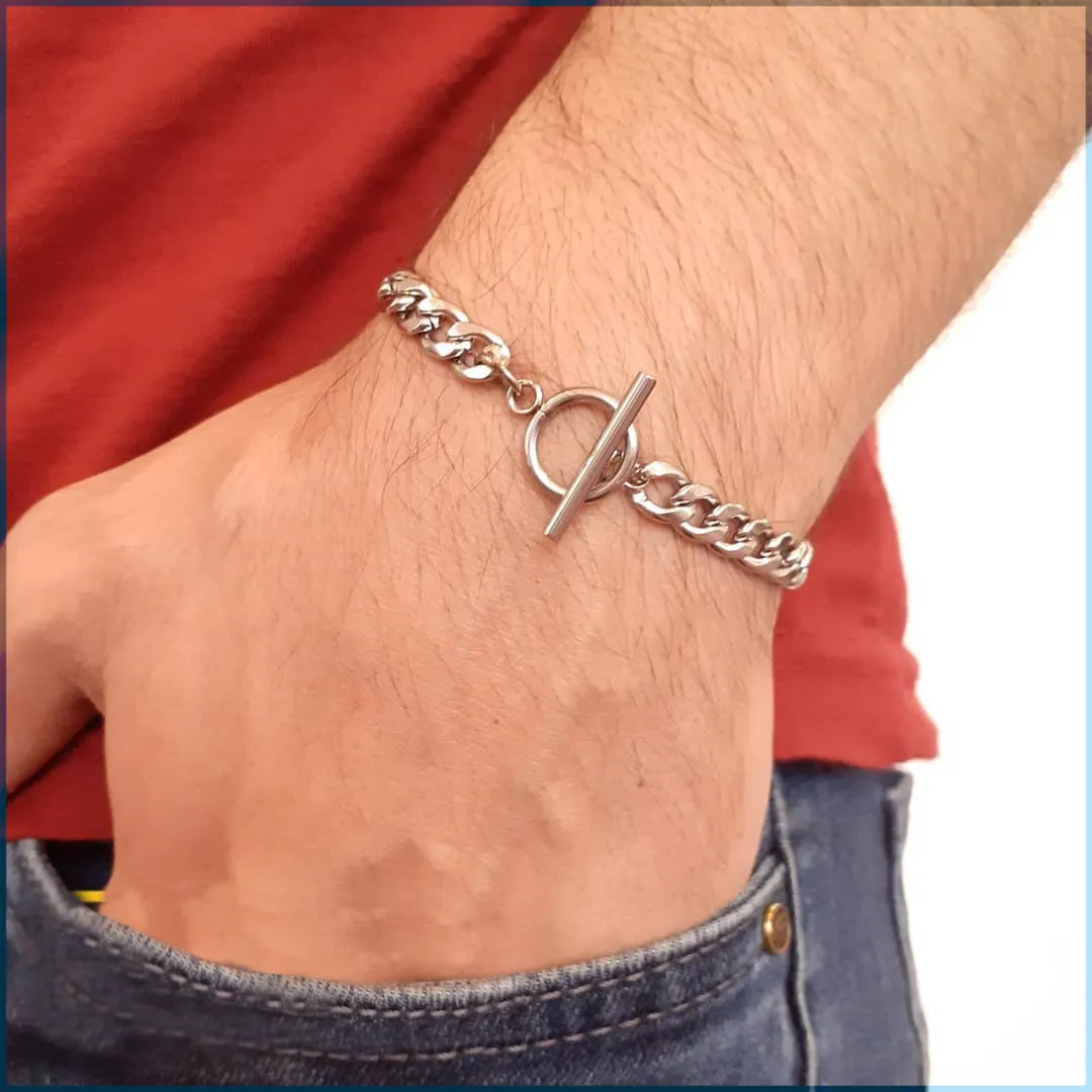 دستبند استیل اسپرت کارتیه با قفل T – نمای اصلی – یلدا بازار