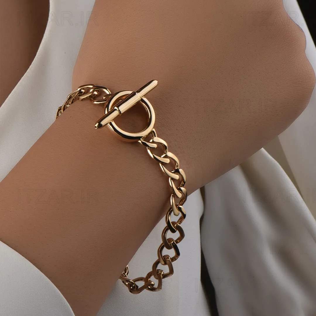 نمای دقیق بافت زنجیر دستبند کارتیه استیل – یلدا بازار