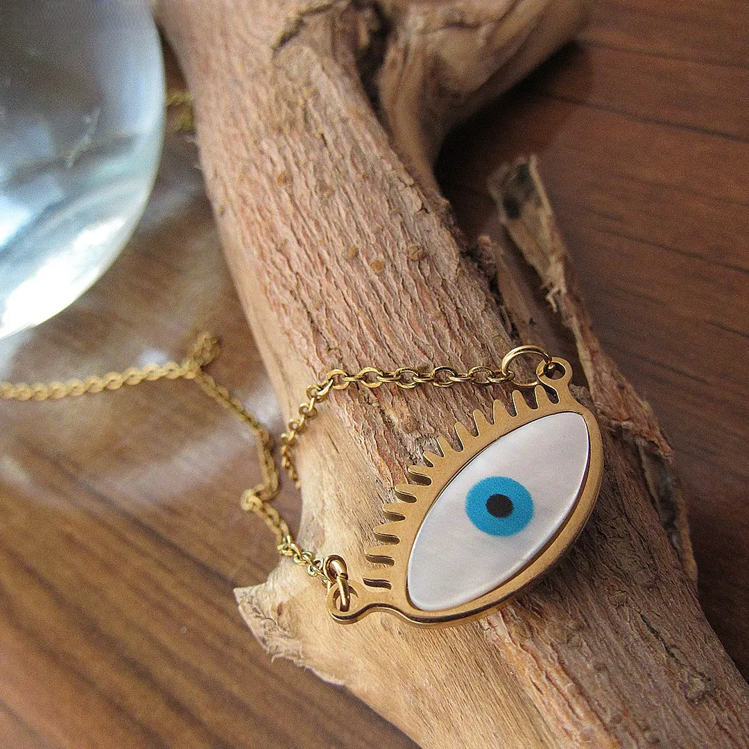 گردنبند چشم نظر شیک و ضدحساسیت – یلدا بازار گردنبند چشم نظر طرح طلا – عکس اصلی محصول – یلدا بازار