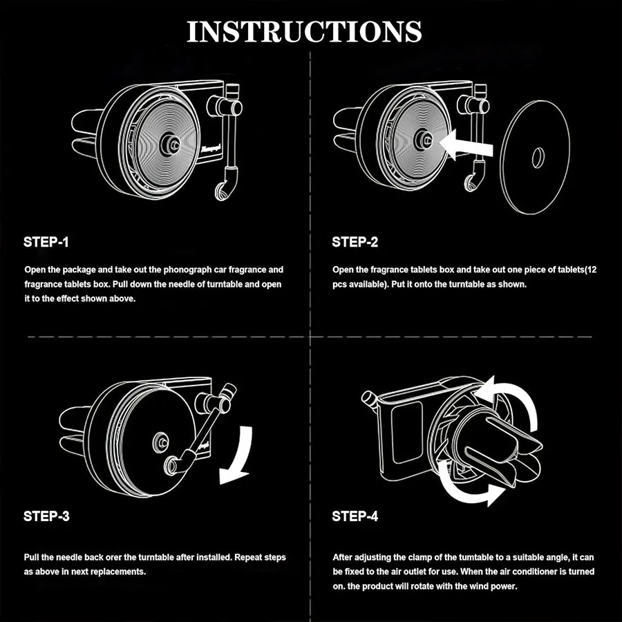 خوشبو کننده خودرو مدل گرامافون نصب شده در خودرو یلدابازار