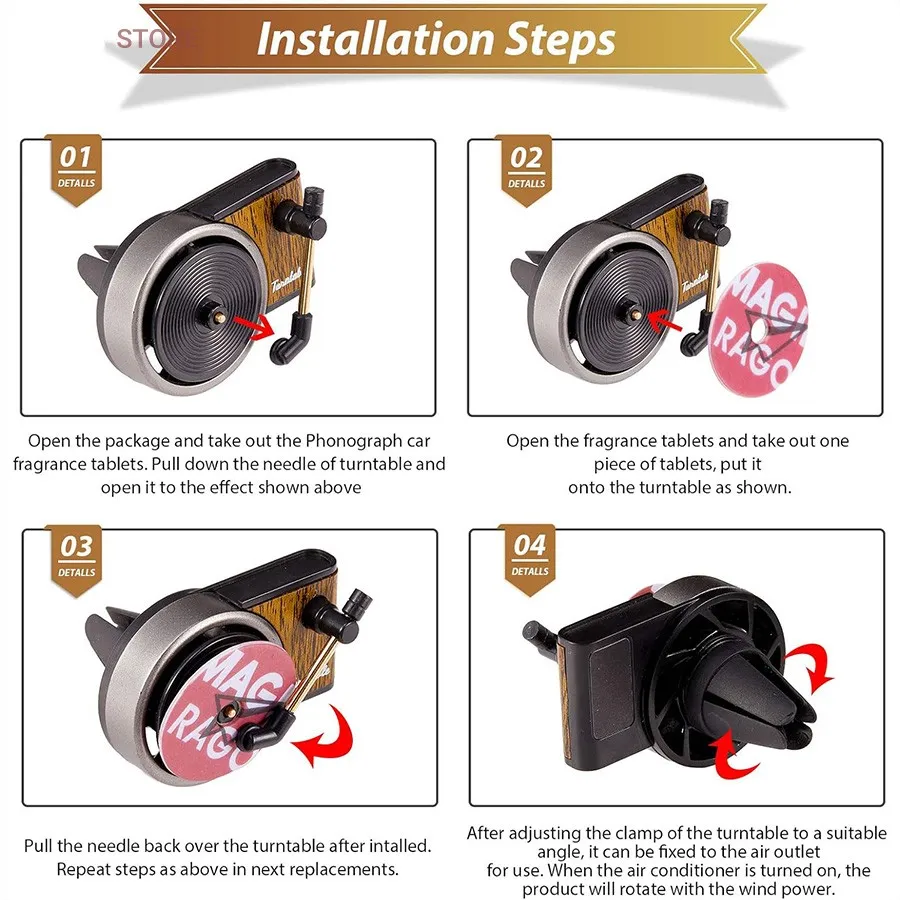 خوشبو کننده خودرو مدل گرامافون نمای نهایی یلدابازار